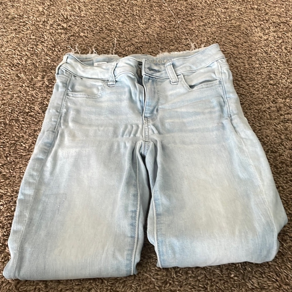 Baby blue skinny jeans